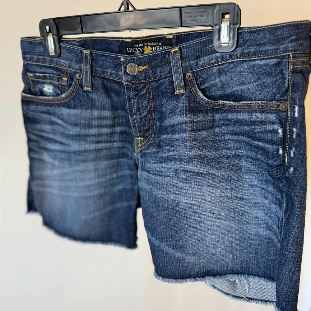 Lucky Brand Distressed Dark Blue Denim Cutoff Shorts